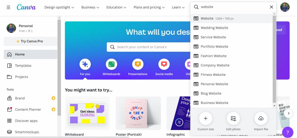 ilustrasi membuat website di Canva (canva.com)