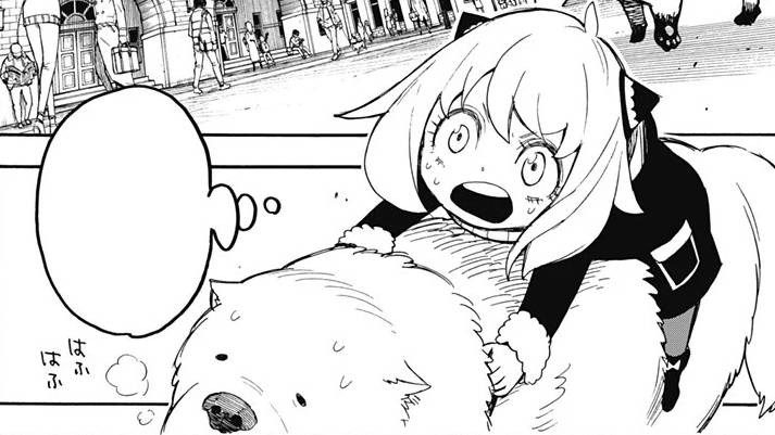 Anya melarikan diri bersama Bond. (dok. Shueisha/SPY x FAMILY)