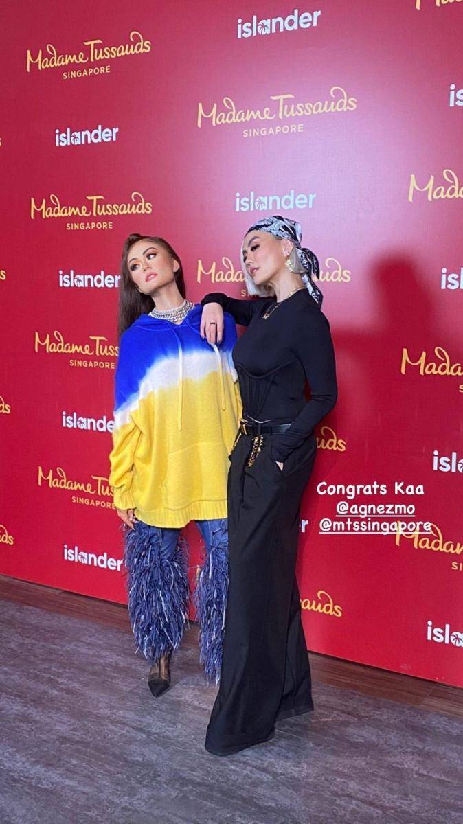 potret Agnez Mo bareng patung lilinnya di Madame Tussauds Singapura (twitter.com/agnation)