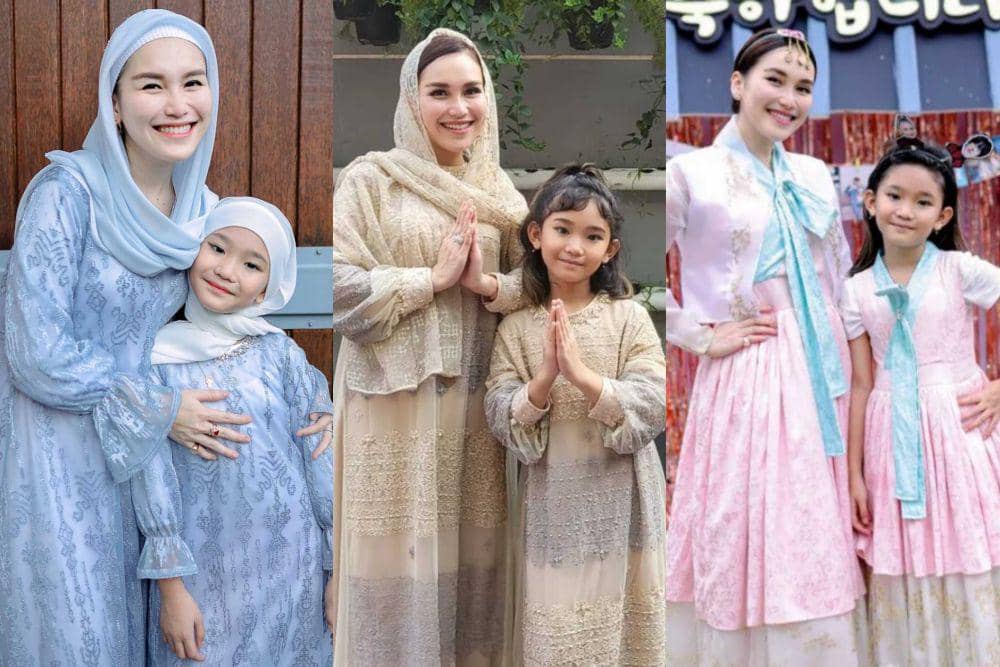 10 Ide Dress dan Gamis Couple Ala Ayu Ting Ting dan Bilqis