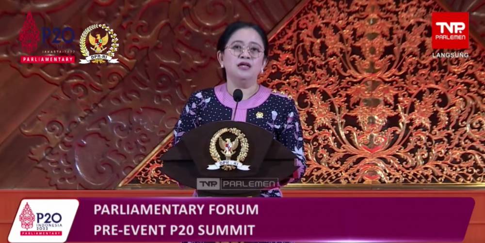 Ketua DPR RI Puan Maharani membuka forum P20. (dok. Youtube DPR RI)