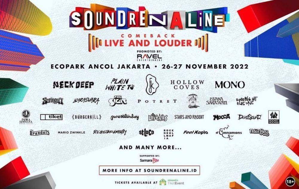 Line up sementara Soundrenaline 2022 (Instagram.com/soundrenaline.co.id)