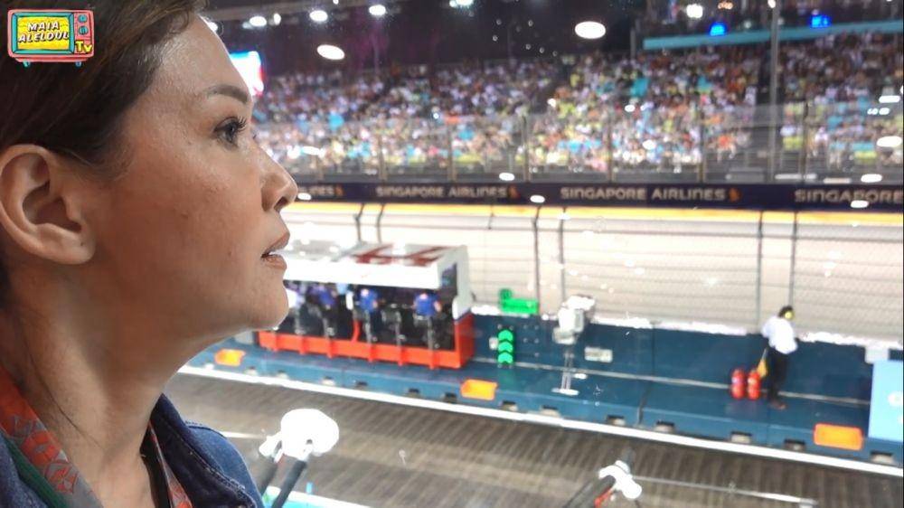 Maia Estianty nonton F1 Singapura (youtube/MaiaAlElDul TV)