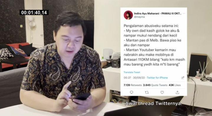 Klarifikasi Chandra Liow Soal Tudingan Mantan Kekasih, Bantah Abusive