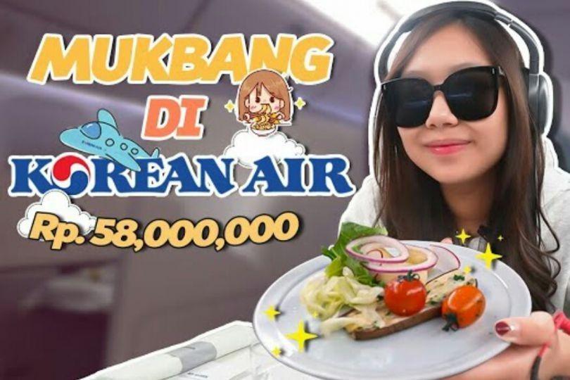 10 Potret Sisca Kohl Mukbang di Pesawat Korean Air Rp58 Juta, Lahap!