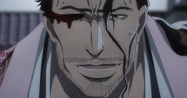 Mata kanan Kyoraku terluka ( Dok. Pierrot / Bleach )