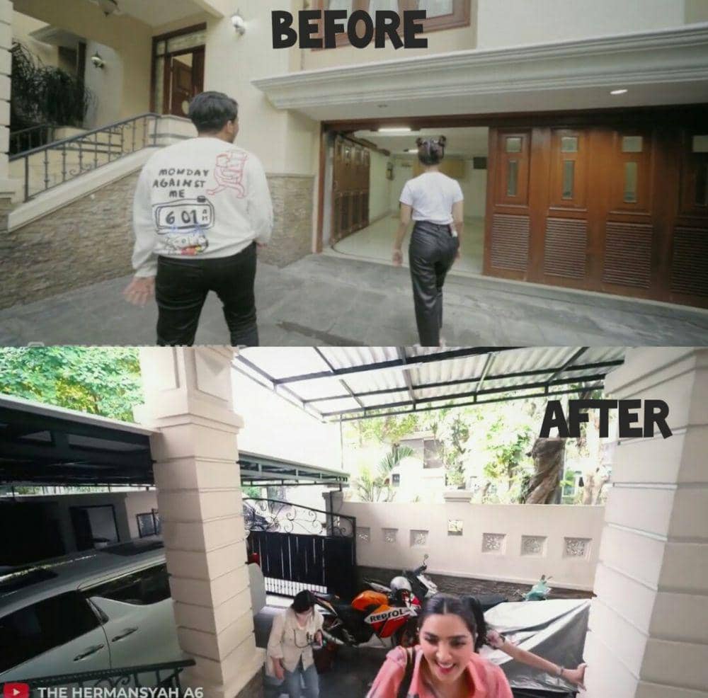 kolase potret rumah Thariq Halilintar (dok. youtube.com/Thariq Halilintar | dok. youtube.com/The Hermansyah A6)