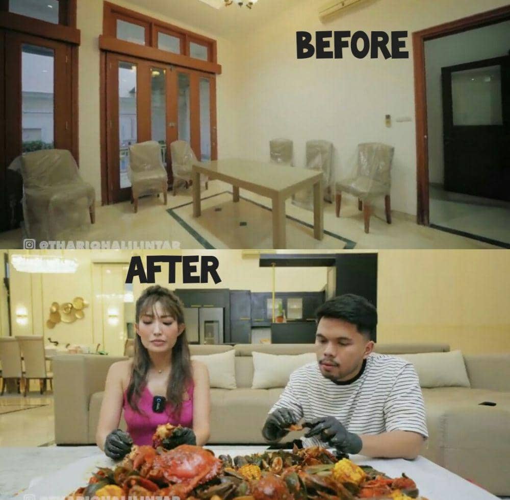 kolase potret rumah Thariq Halilintar (dok. youtube.com/Thariq Halilintar | dok. youtube.com/The Hermansyah A6)