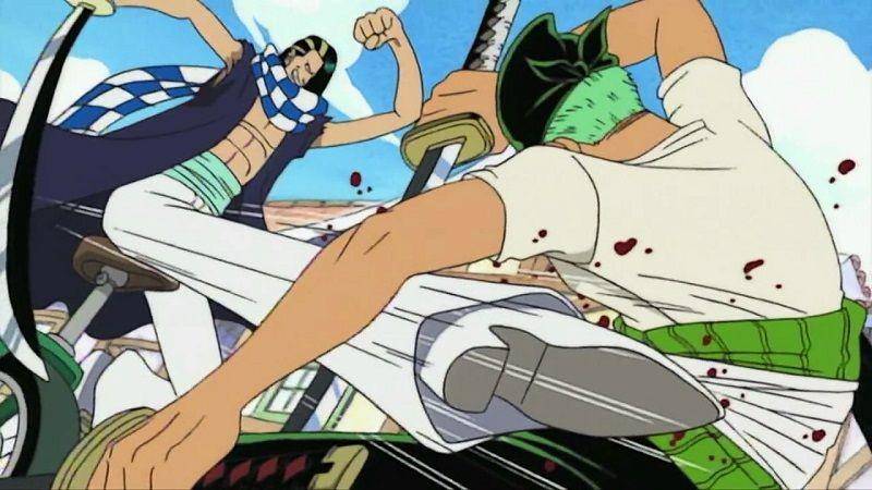 Cabaji menyerang Zoro. (Dok. Toei Animation/One Piece)