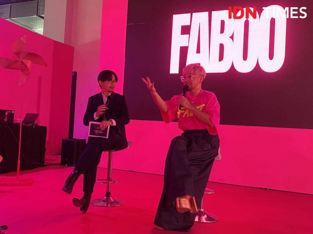 Caren Delano, Fashion Stylist sekaligus Creative Director Faboo dalam Press Conference Grand Launching Faboo. 9 Oktober 2022. (IDN Times/M. Tarmizi Murdianto)
