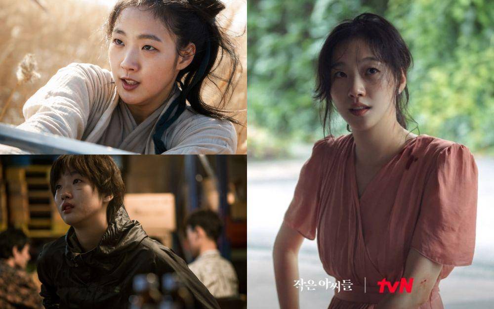 Kim Go Eun di film Memories of the Sword dan di film Coin Locker Girl. (kobis.or.kr) | Kim Go Eun di drama Little Women. (instagram.com/tvn_drama)