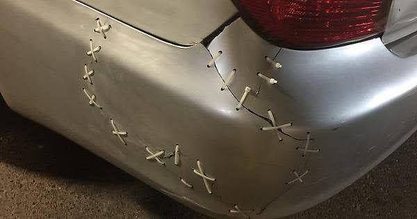 Ilustrasi bumper mobil dijahit (reddit.com)