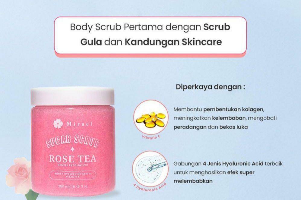 MIRAEL Rose Tea Sugar Scrub (instagram.com/miraelsugarwax)