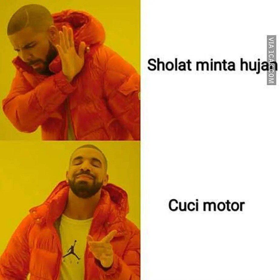 meme cuci motor musim hujan (1cak.com)