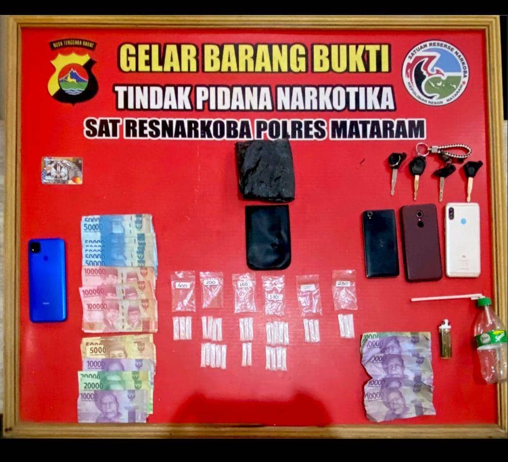 Barang bukti sabu yang diamankan. (dok. Polresta Mataram)