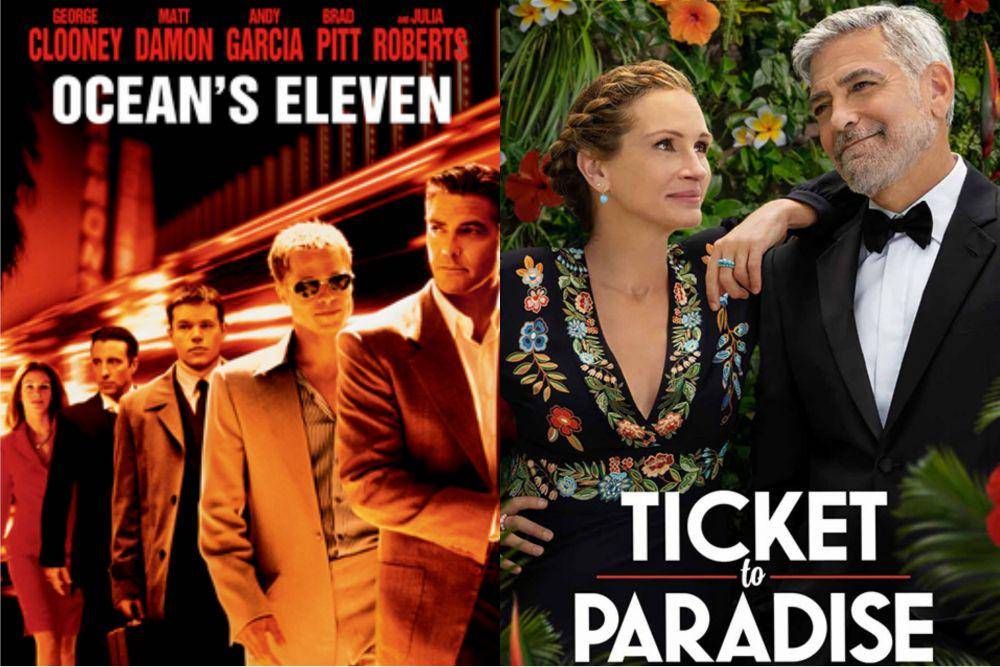 Oceans's Eleven (2001) dan Ticket to Paradise (2022) (dok. Warner Bros./Ocean's Eleven | dok. Universal Pictures/Ticket to Paradise)