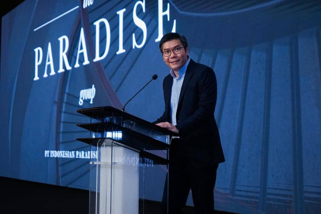 Presiden Direktur & CEO PT Indonesian Paradise Property Tbk, Anthony Prabowo Susilo saat memberikan sambutan saat Agent Conference. (Dok, Indonesian Paradise Property)