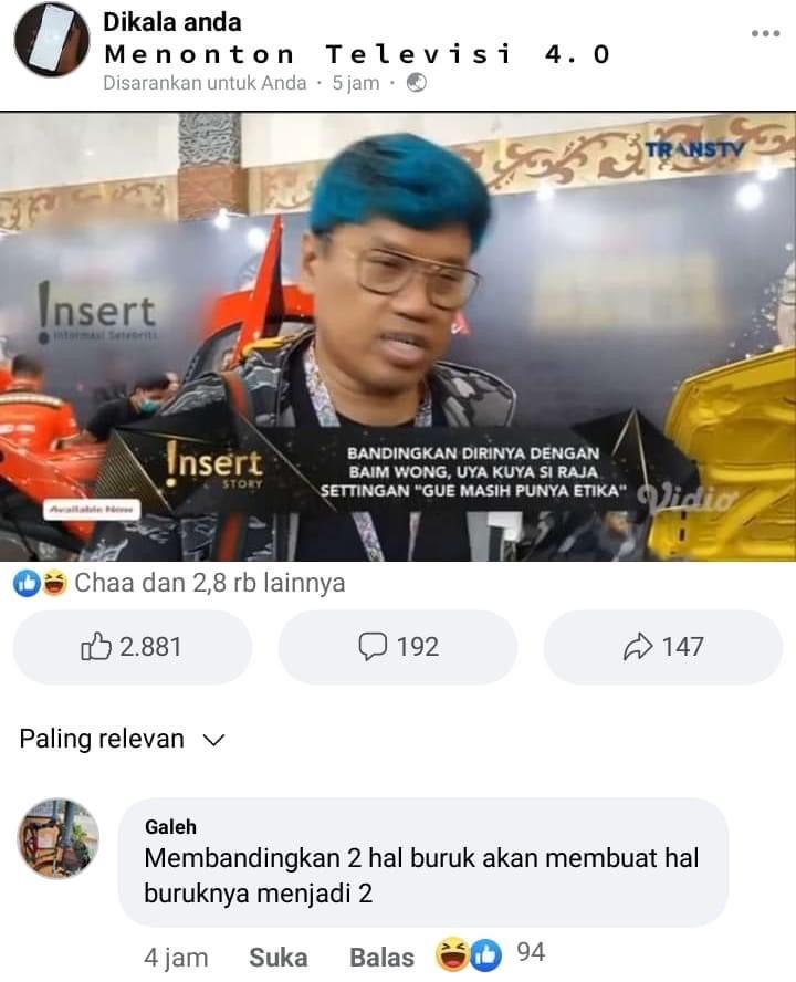 komentar FB lucu menanggapi isu (facebook.com/Lisna Dfa)