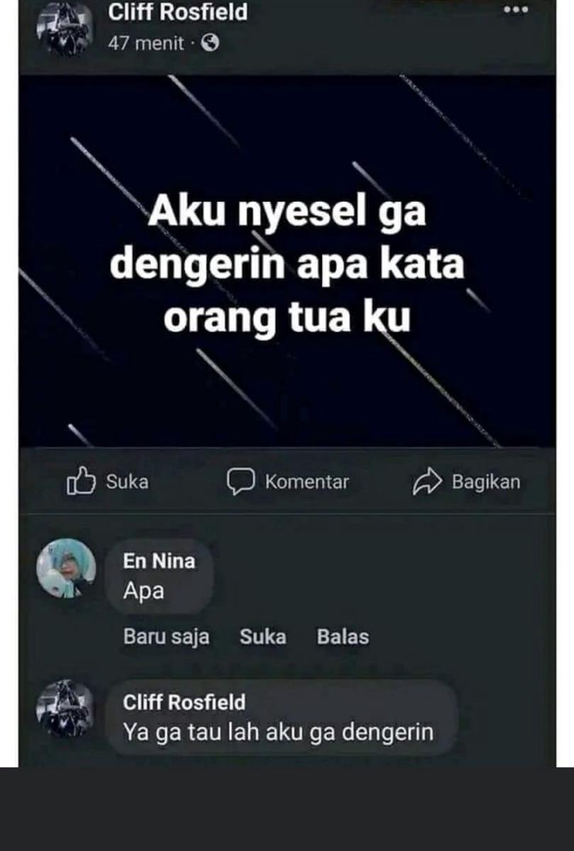 komentar FB lucu menanggapi isu (facebook.com/Sisi G O B L O K Manusia)