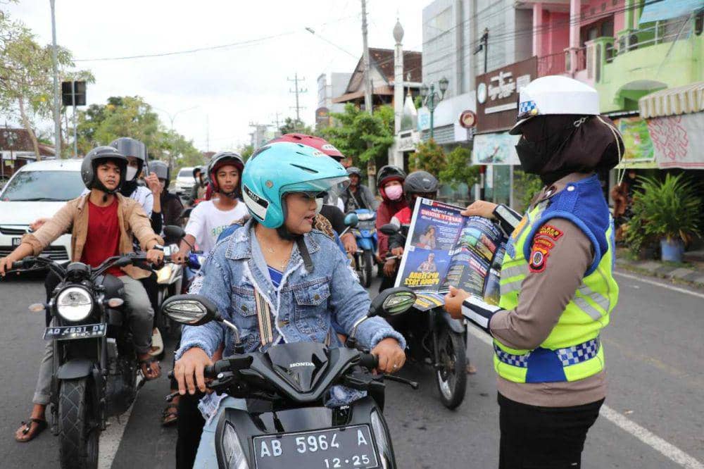 Pengendara Tak Pakai Helm, Pelanggar Terbanyak Operasi Progo Bantul