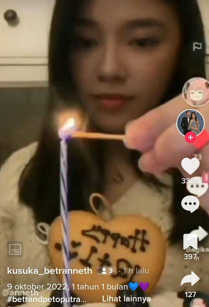 tangkapan layar video ucapan anniversary Anneth (tiktok.com/kusuka_betranneth)