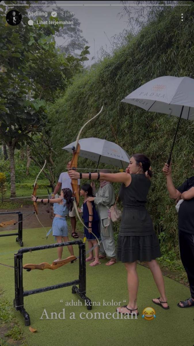 Momen Gempi dan Gisel latihan memanah (instagram.com/gadiiing)