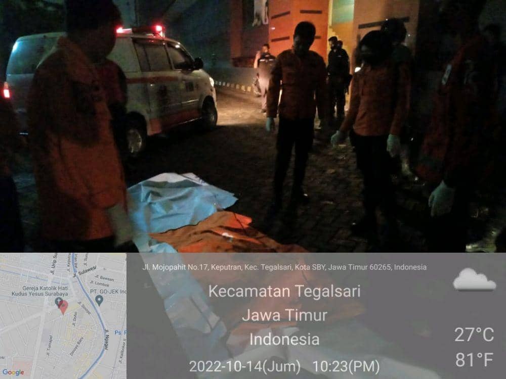Jenazah Ditemukan di Parkiran Salah Satu Mal di Surabaya