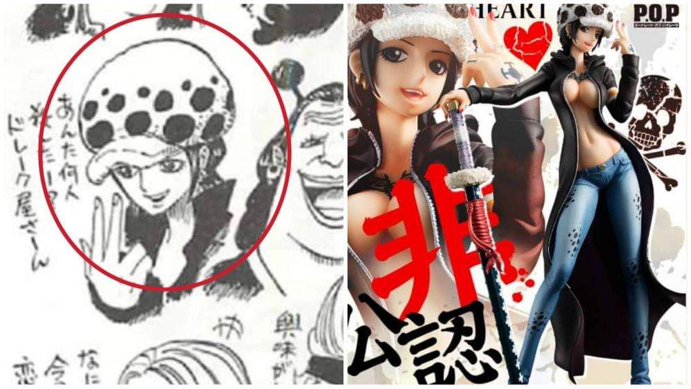 Law perempuan di SBS dan versi POP. (Dok. Shueisha, Mega Hobby/One Piece)