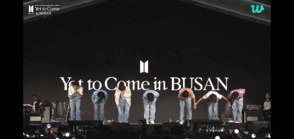 ucapan terima kasih BTS (dok.weverse/Yet To Come Concert)