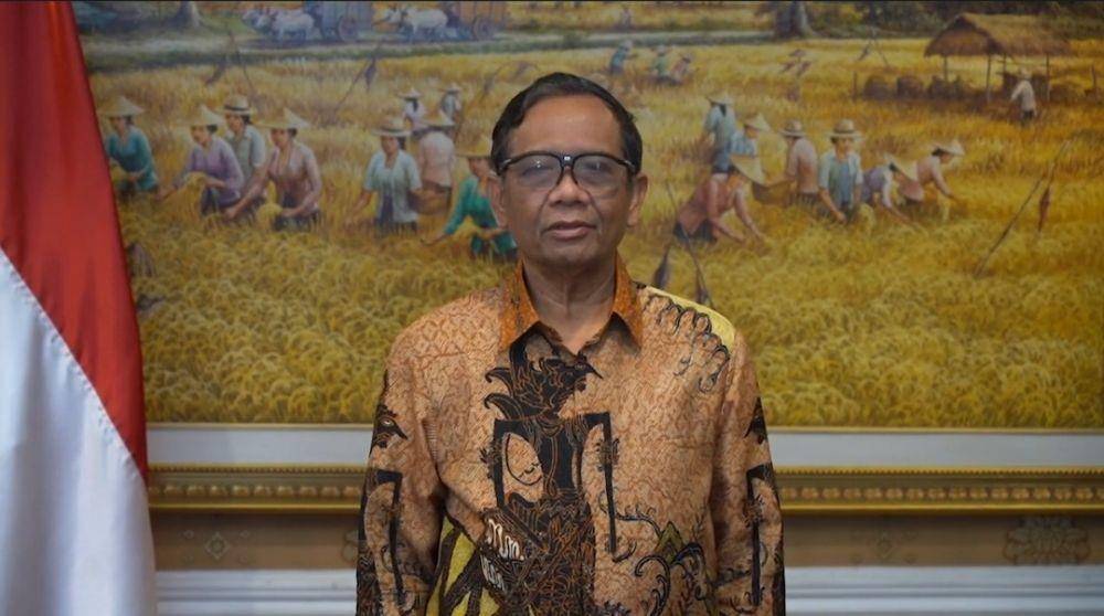 Menteri Koordinator Bidang Politik, Hukum dan Keamanan, Mahfud MD ketika memberikan keterangan soal Irjen (Pol) Teddy Minahasa Putra yang ditetapkan jadi tersangka. (Dokumentasi Kemenko Polhukam)