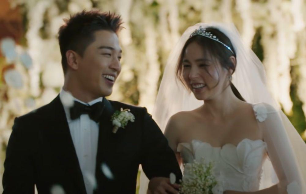 Foto pernikahan Taeyang dan Min Hyo Rin. (NME)