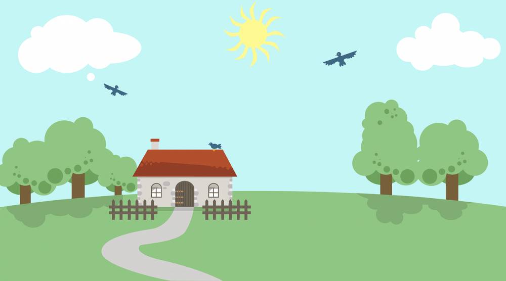 ilustrasi gambar rumah dan pemandangan (pixabay.com/NatachaUnicorn)