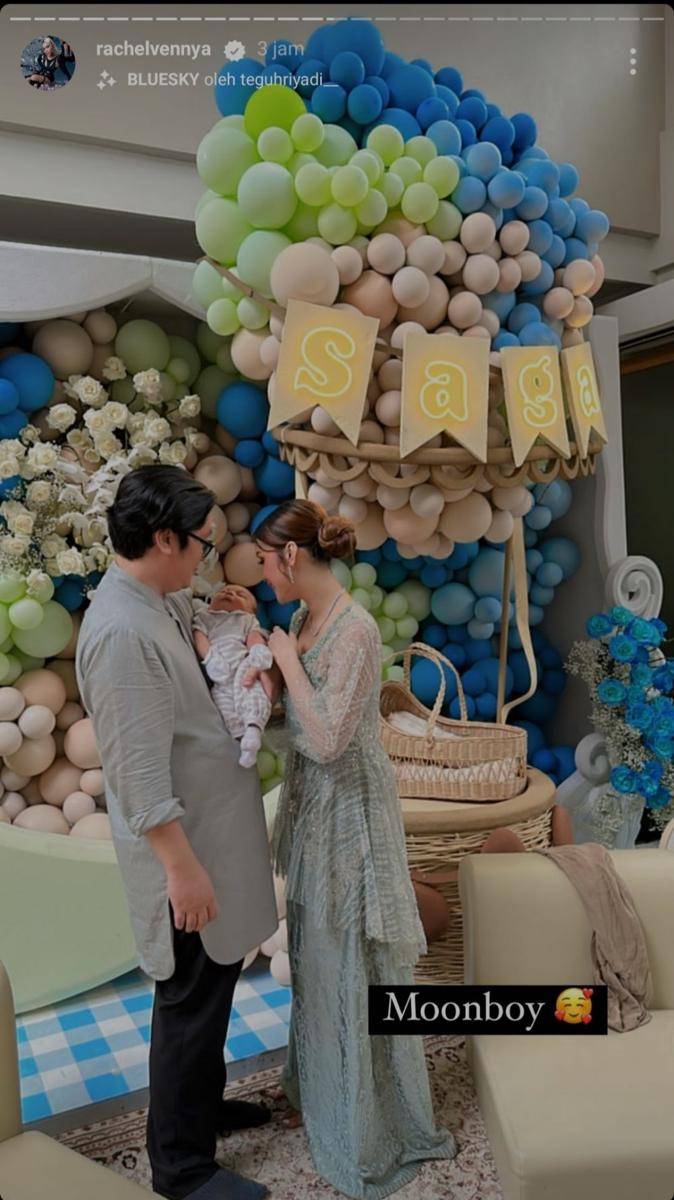 Momen aqiqah putra Laras Syerenita (instagram.com/rachelvennya)