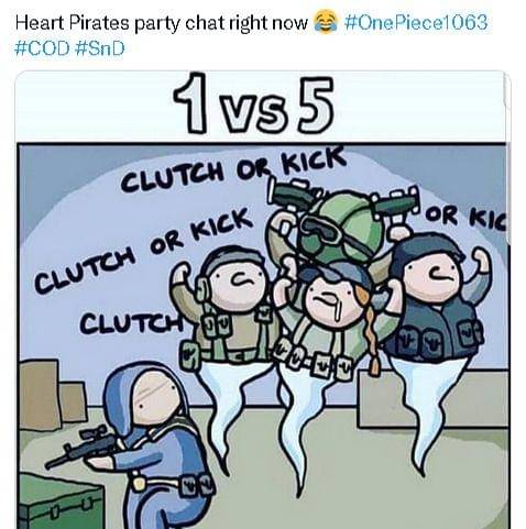 Situasi kru Heart Pirates di bab terbaru One Piece ( Dok. twitter.com/@sirocwell)