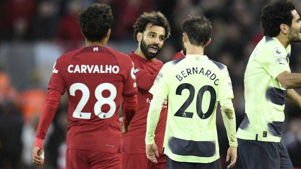 Mohamed Salah dan Bernardo Silva. (guardian.ng)