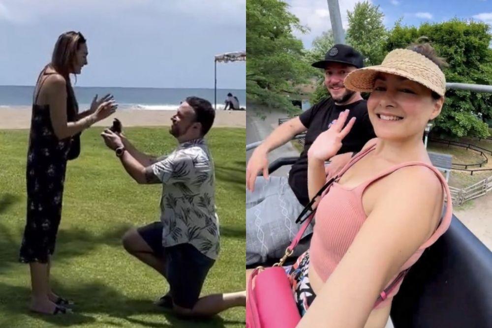 10 Potret Dewi Rezer Dilamar Kekasih Bulenya, Bali Jadi Saksi!