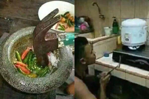 bapak-bapak ambil alih dapur (twitter.com/kegeblegan | 1cak.com)
