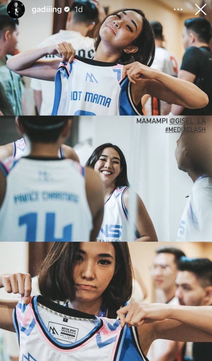 Gisel di pertandingan basket Media Clash (instagram.com/gadiiing)