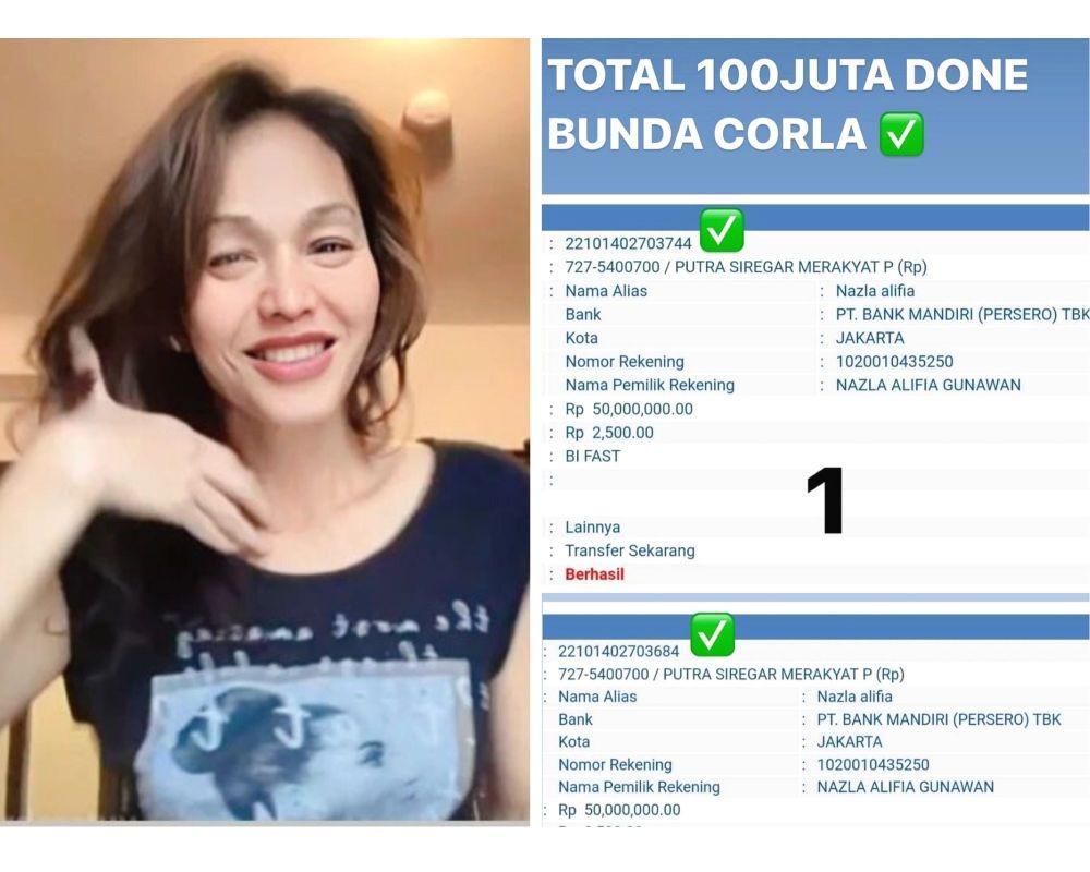 Detik-detik Bunda Corla Dapat Rp200 Juta dari Putra Siregar, Gak Sadar