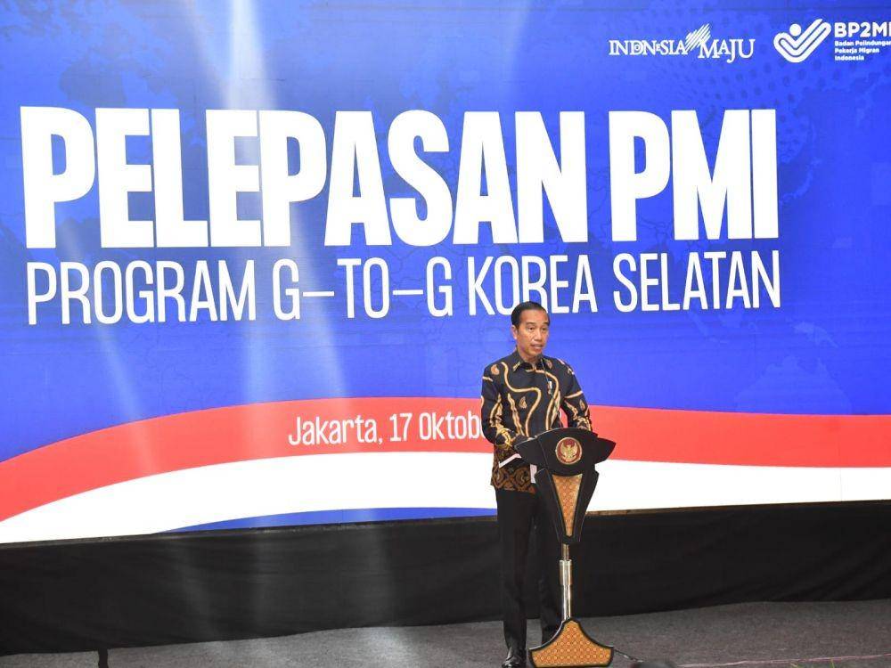 Presiden Jokowi lepas pekerja migran Indonesia dengan skema B to B (dok. Sekretariat Presiden)