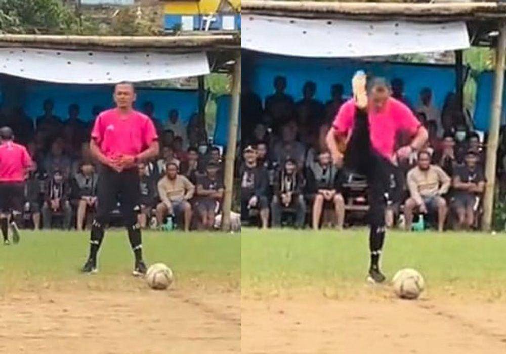 Wasit Sepakbola bernama Markus viral di media sosial tiktok (Unggahan tiktok @rogabeartsirait)