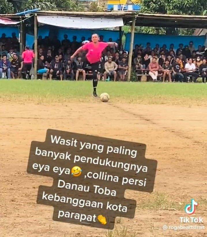 Wasit Sepakbola bernama Markus viral di media sosial tiktok (Unggahan tiktok @rogabeartsirait)