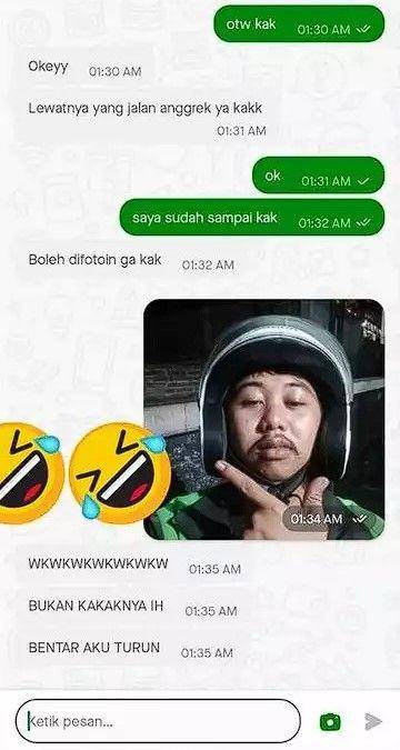 chat driver ojek online kehabisan kesabaran (twitter.com/afrkml)