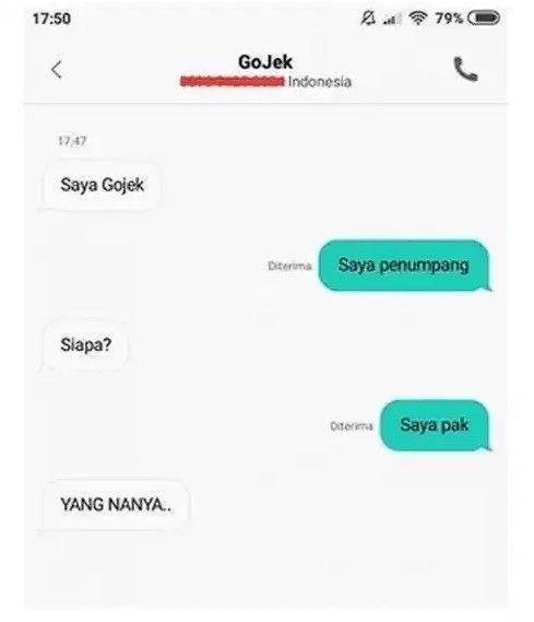chat driver ojek online kehabisan kesabaran (instagram.com/lambeonlen)