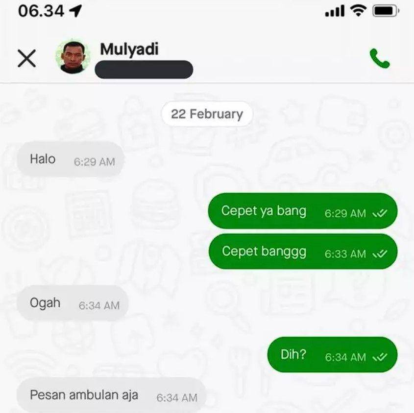 chat driver ojek online kehabisan kesabaran (instagram.com/newdramaojol.id)