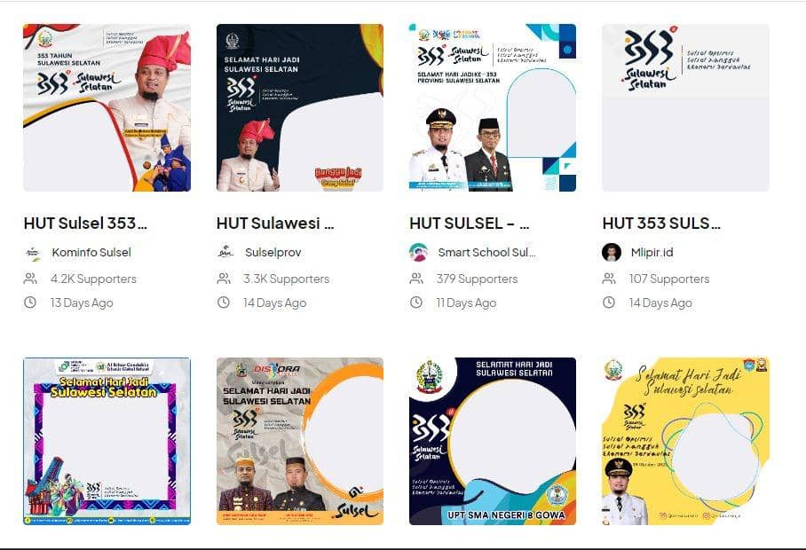 Link Twibbon HUT ke-353 Sulsel, Unduh di Sini!