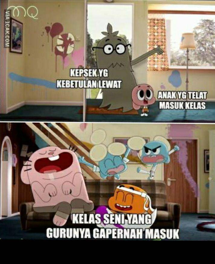 meme suasana kacau di kelas (1cak.com/misterquran)