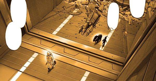 Saitama berhasil menghancurkan para robot buatan Metal Knight ( tonarinoyj.jp/One Punch Man )