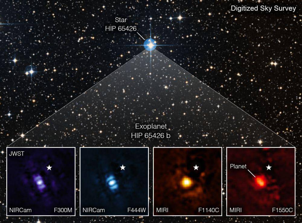 Exoplanet HIP 65426 b yang diambil oleh instrumen NIRCam dan MIRI Webb (NASA's James Webb Space Telescope/flickr.com)