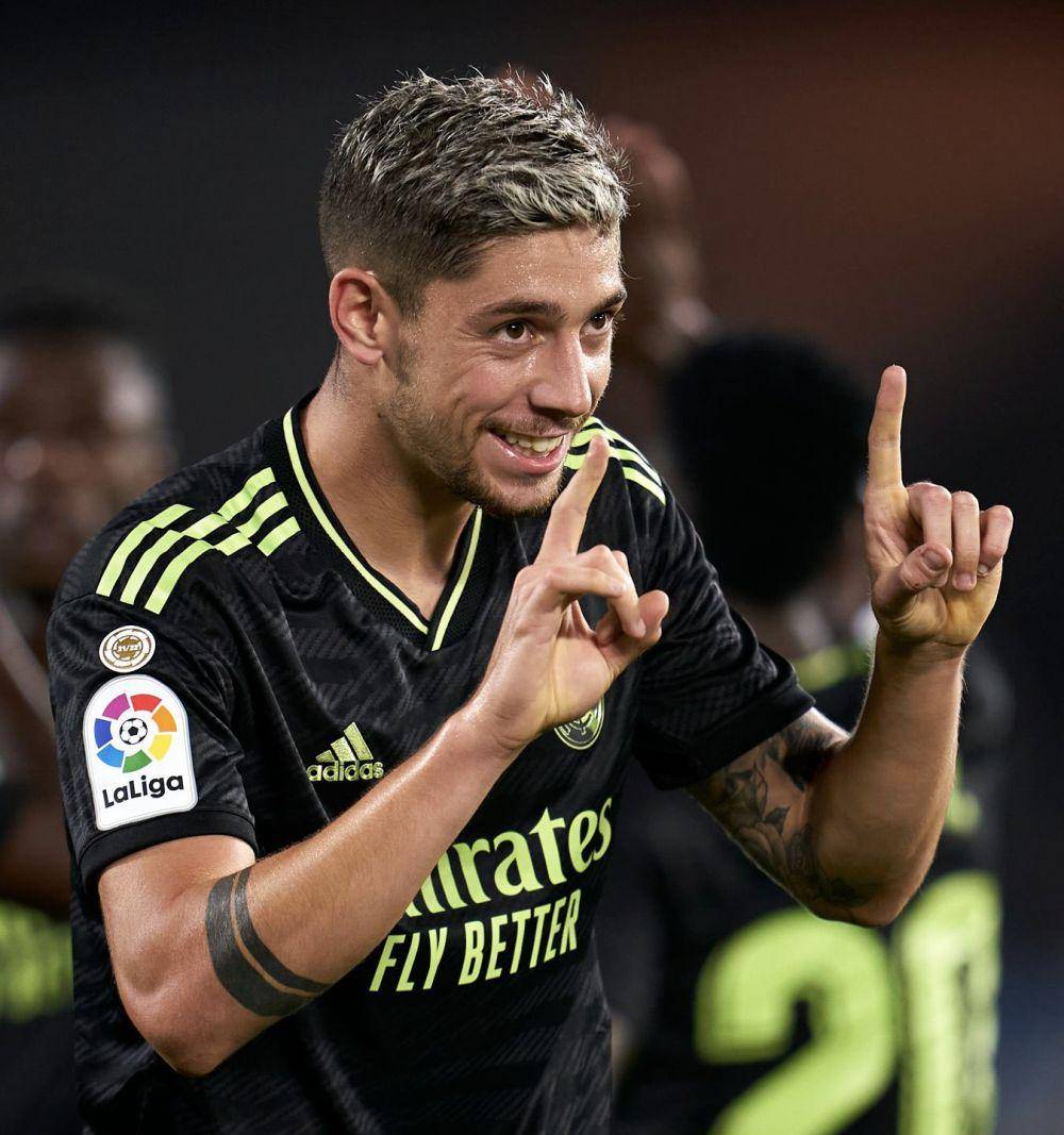 Federico Valverde cetak 1 gol untuk Real Madrid dalam kemenangan 1-4 melawan Celta de Vigo di LaLiga 2022/2023 pada 20 Agustus 2022. (twitter.com/fedeevalverde)